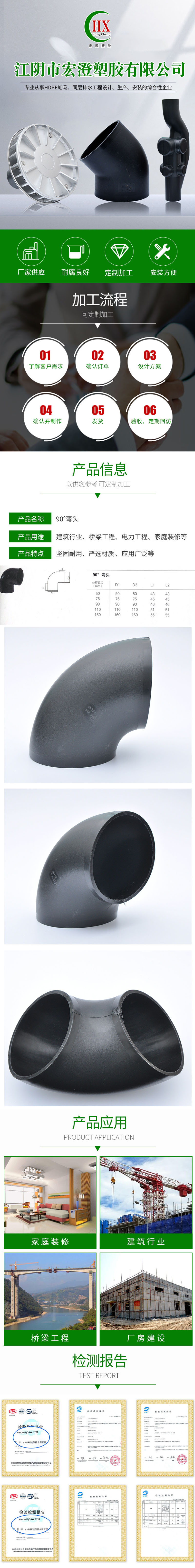 廠家供應(yīng) 90°彎頭 支持加工定制 量大從優(yōu) HDPE90度直角彎頭